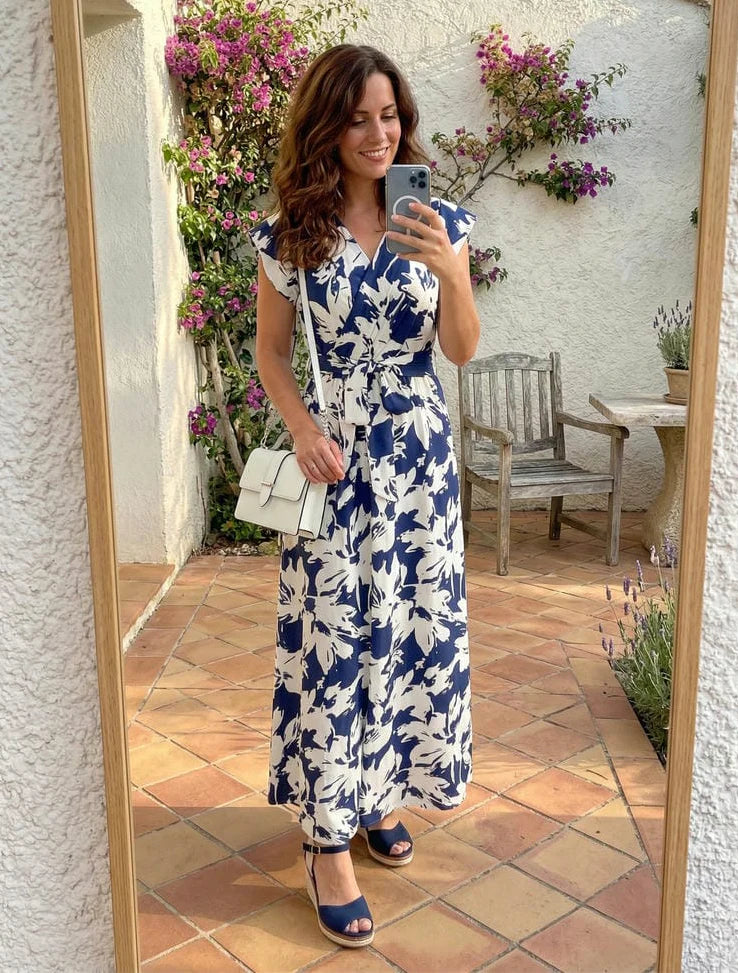 Vestido Largo Floral Elegante